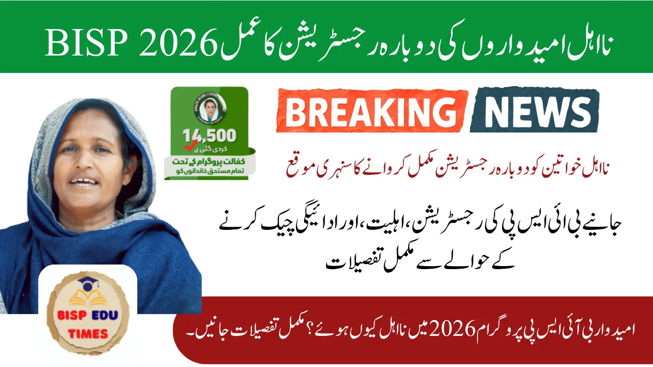 BISP Ineligible Candidates Re-Registration Process 2026