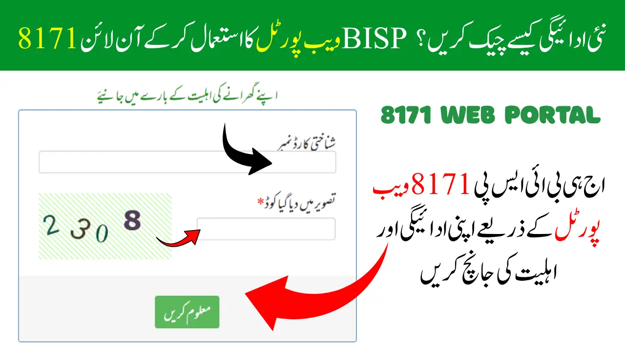How to Check Online BISP New Payment By Using 8171 Web Portal