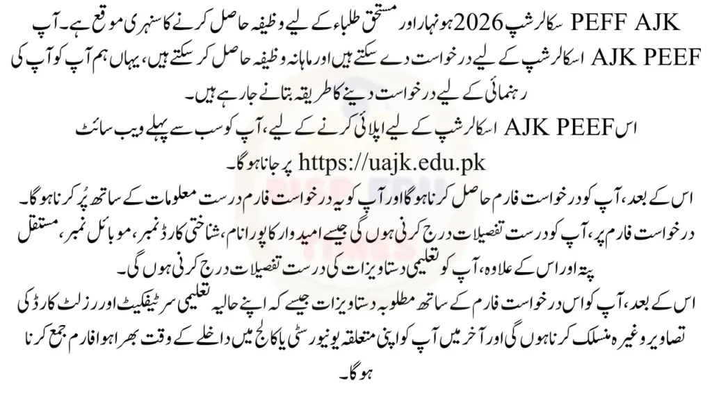 How to Complete Registration for PEEF AJK Scholarship 2026 - Complete Guide