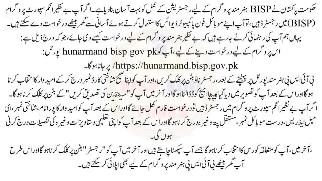 How to Register for the Benazir Hunarmand Program - Step By Step Complete Guide