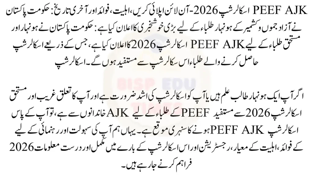 PEEF AJK Scholarship