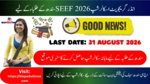 SEEF Undergraduate Scholarship 2026 for Sindh Students – Apply Online, Eligibility, Last Date & Complete Guide