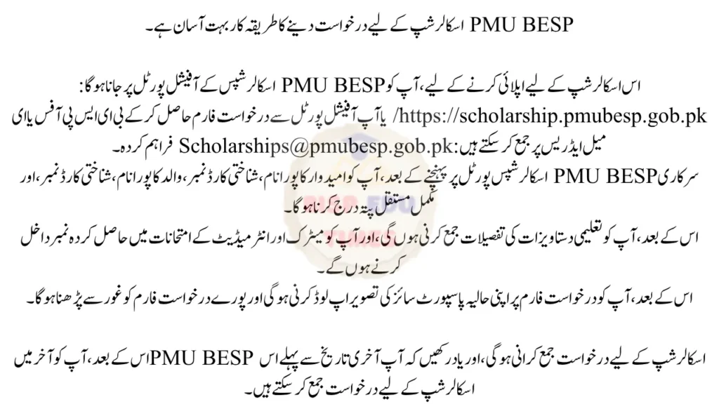 How to Apply for the PMU BESP Scholarship 2026 Step-by-Step Complete Guide